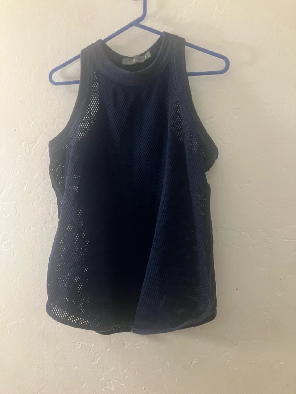 Adidas by Stella McCartney Navy Mesh High-Neck Tank
